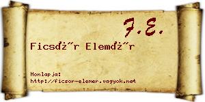 Ficsór Elemér névjegykártya