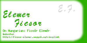 elemer ficsor business card