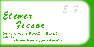 elemer ficsor business card